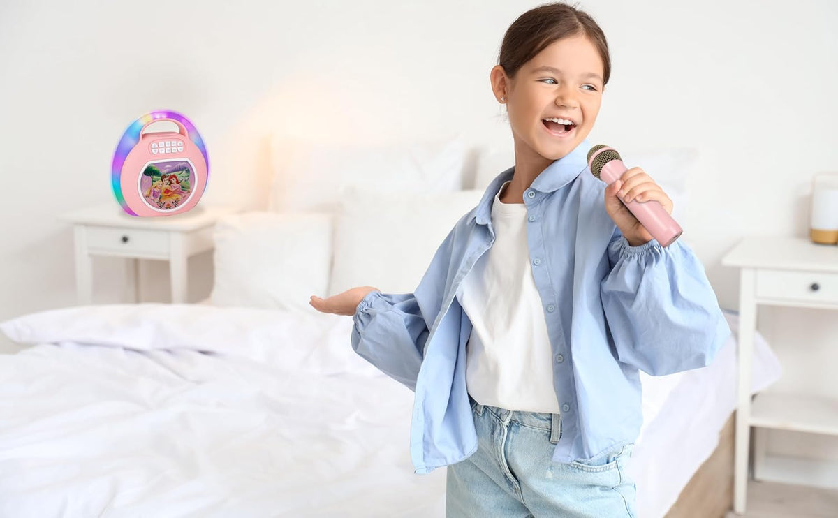 Disney Princess - Máquina de karaoke Bluetooth para niños con micrófono inalámbrico