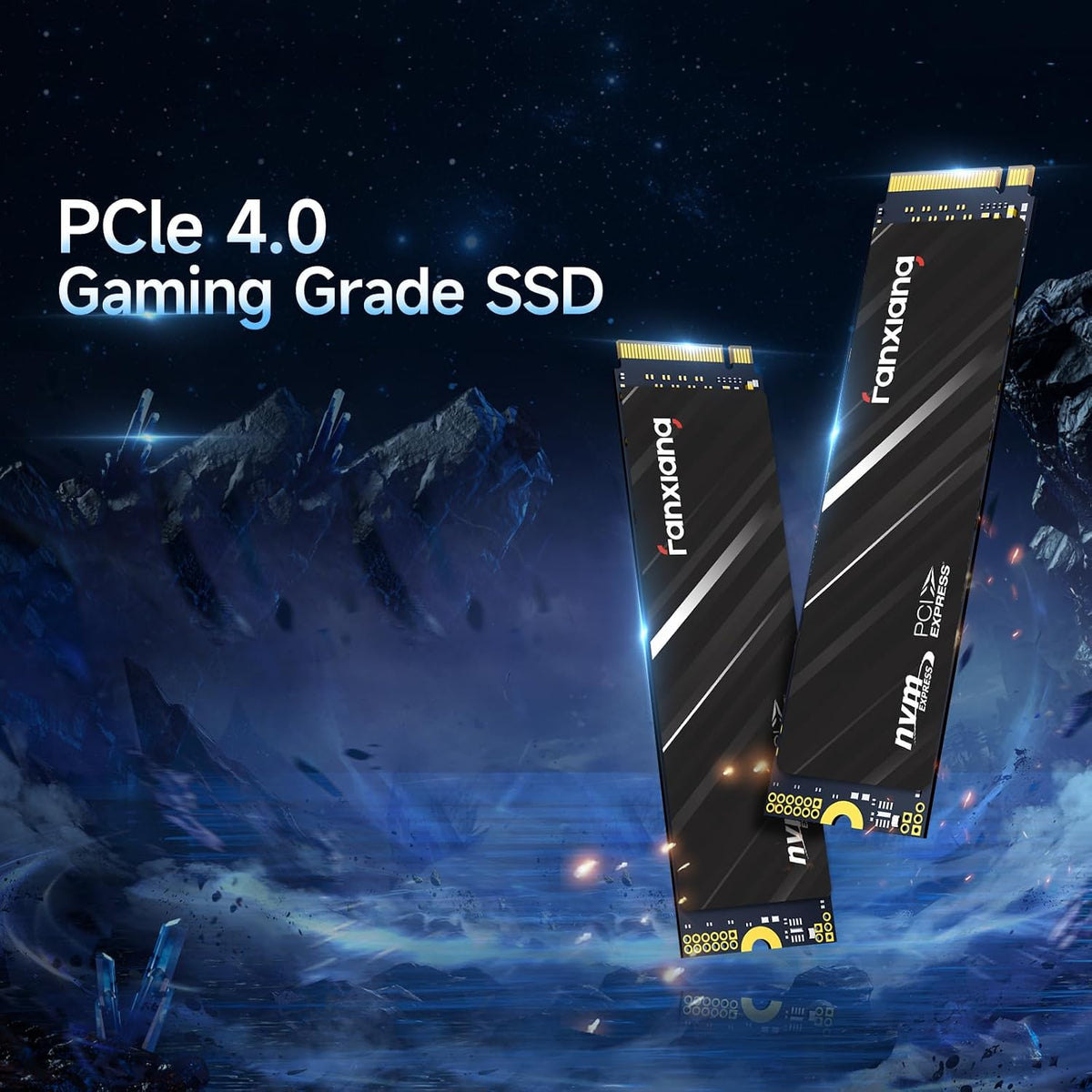 fanxiang SSD NVMe de 500 GB, PCIe Gen4 M.2, hasta 4700 MB\/s, SSD i...