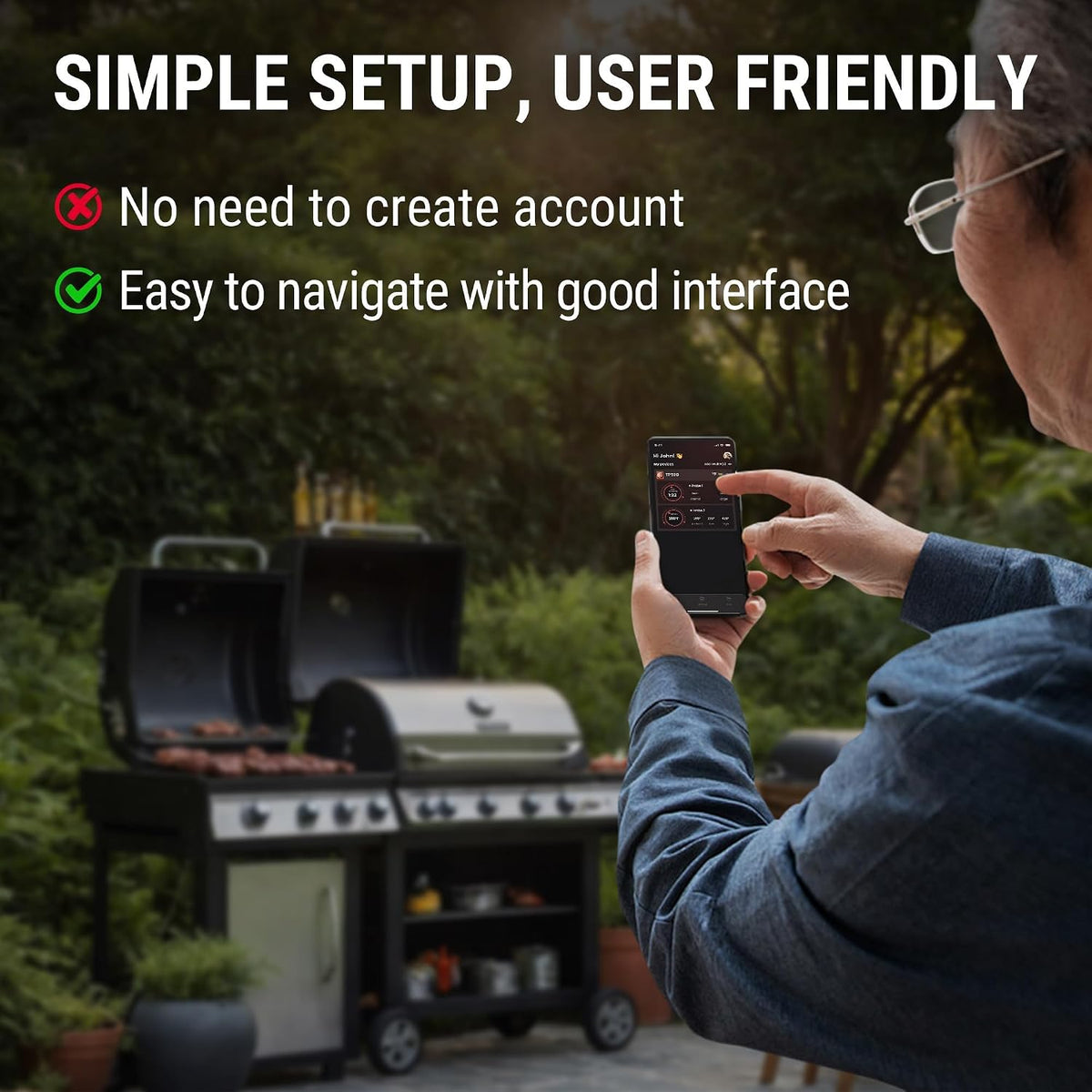 TempPro TempSync - Termómetro Bluetooth para carne de 650 pies con 2 sondas
