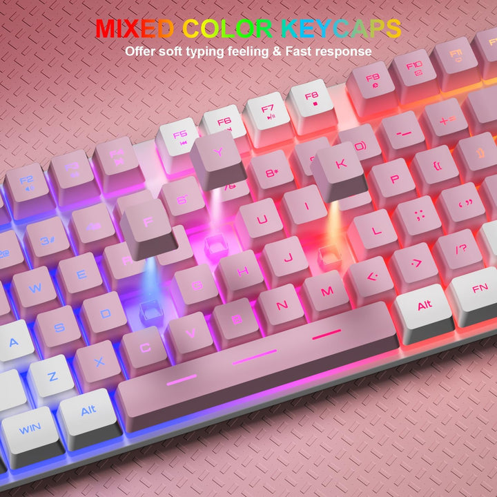 BlueFinger Combo de teclado RGB para juegos y mouse retroiluminado,...