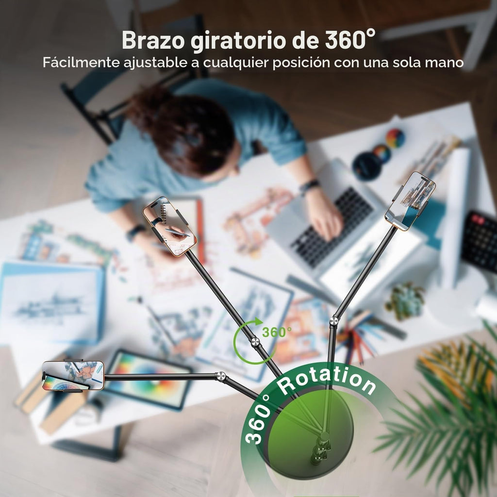 elitehood Soporte de teléfono de piso para cama y grabación de video por