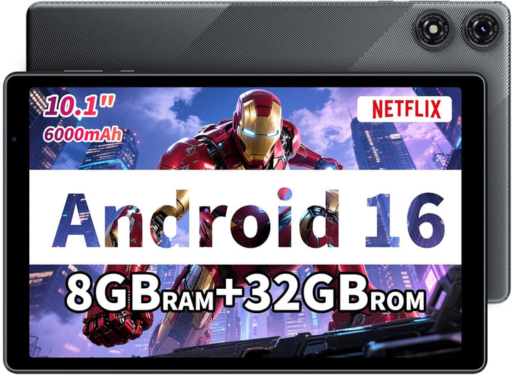 NEWISION Tablet 10 pulgadas Android 16, 8GB RAM 32GB Almacenamiento...