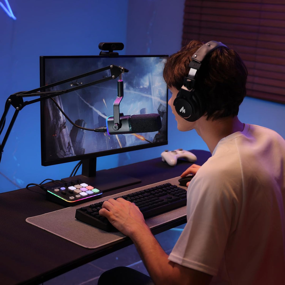 MAONO Kit de micrófono XLR\/USB para juegos: micrófono dinámico par...