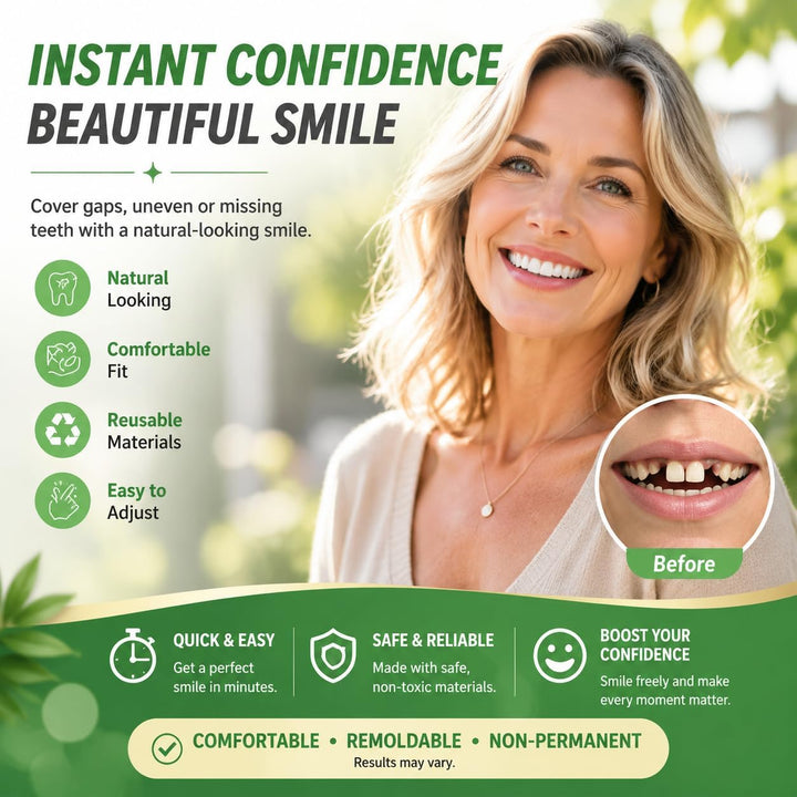2 pares de carillas de dientes para mujeres y hombres, kit de reemp...