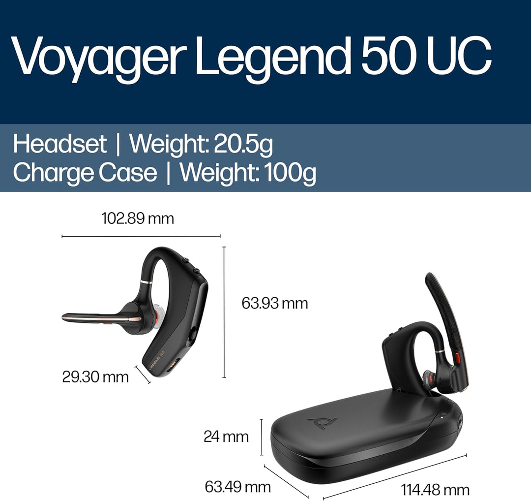 Poly Voyager Legend 50 UC Auriculares Bluetooth con estuche de carg...