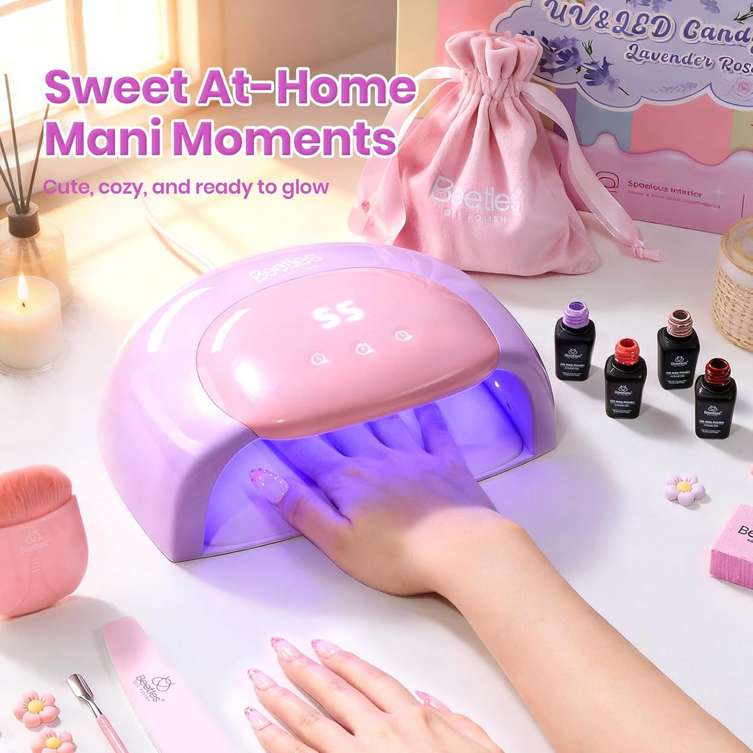 Beetles - Lámpara de uñas UV, luz de uñas de gel color morado caram...