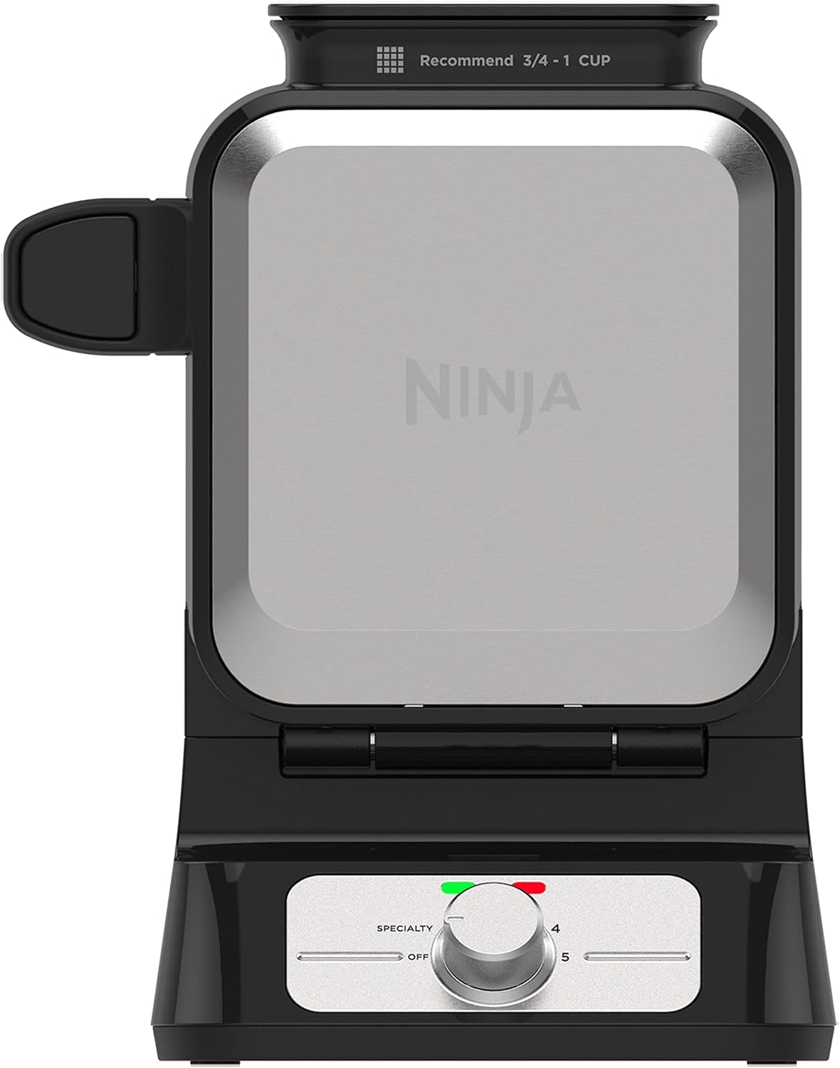 Ninja Waffle Maker Pro belga con 5 ajustes de sombra, negro/plata, BW1001