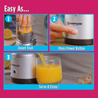 Hurricane Juicer, potente máquina extractor de jugo inalámbrico, exprimidor de frutas de diseño compacto con piezas aptas para lavavajillas, exprimidor eléctrico recargable de 500 RPM para naranjas