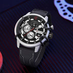 Relojes deportivos para hombre cronógrafo militar con correa de silicona