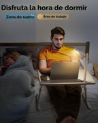 Bandeja escritorio para cama con lámpara LED, soporte para laptop SAIJI