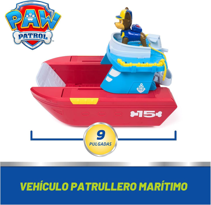 PAW Patrol Vehículo Patrullero Marino con Chase y Figura de Tiburón...