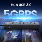 ABFCRTTW, hub USB, alimentado, adaptador 5V/3A