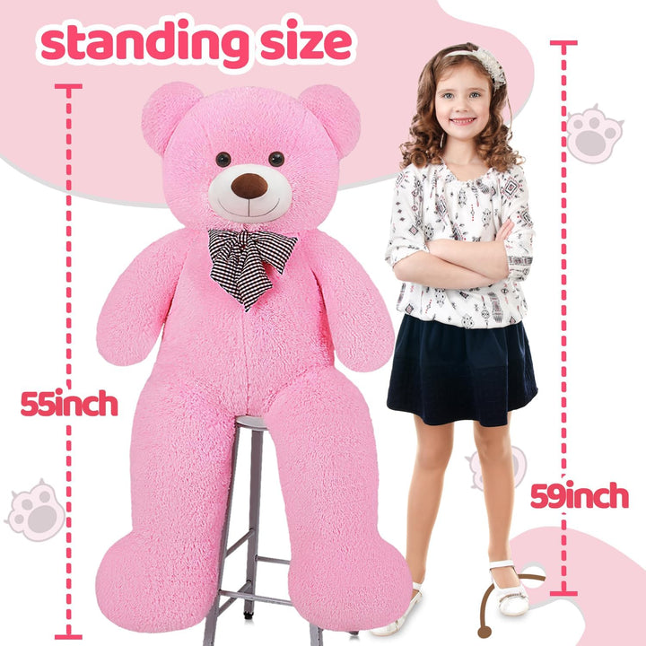 SNOWOLF Oso de Peluche Gigante Rosa de 47" Animales de Peluche...
