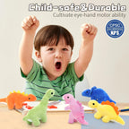 Muiteiur Animales de peluche de dinosaurio rosa, dinosaurio suave de 19.6 pulgadas con 5 lindos bebés T-Rex con cremallera en la barriga, set de regalo de dinosaurio para niños niña y niño