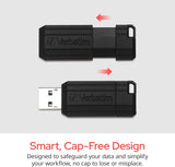 Verbatim Unidad flash USB 2.0 de 32 GB PinStripe retráctil - Busine...