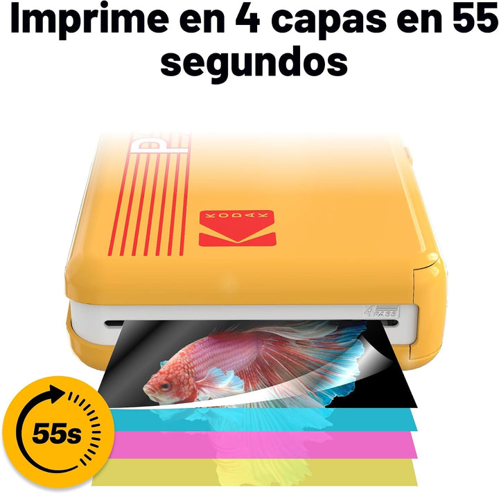 Kodak Mini 2 Retro 4PASS Impresora fotográfica portátil, 2.1x3.4 pu...
