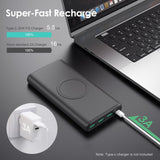 Cargador portátil inalámbrico, 33800 mAh, 15 W, carga inalámbrica r...