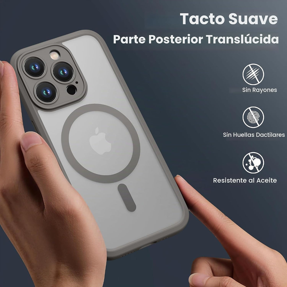 ImpactStrong Protector Magnético Diseñado para Funda iPhone 15 Pro Max [Protección de Cámara] [Probado contra Caídas de Grado Militar] [Compatible con MagSafe] Funda de Teléfono Delgada Translúcida
