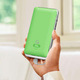Cargador portátil de 10000 mAh con cables integrados y enchufe de p...