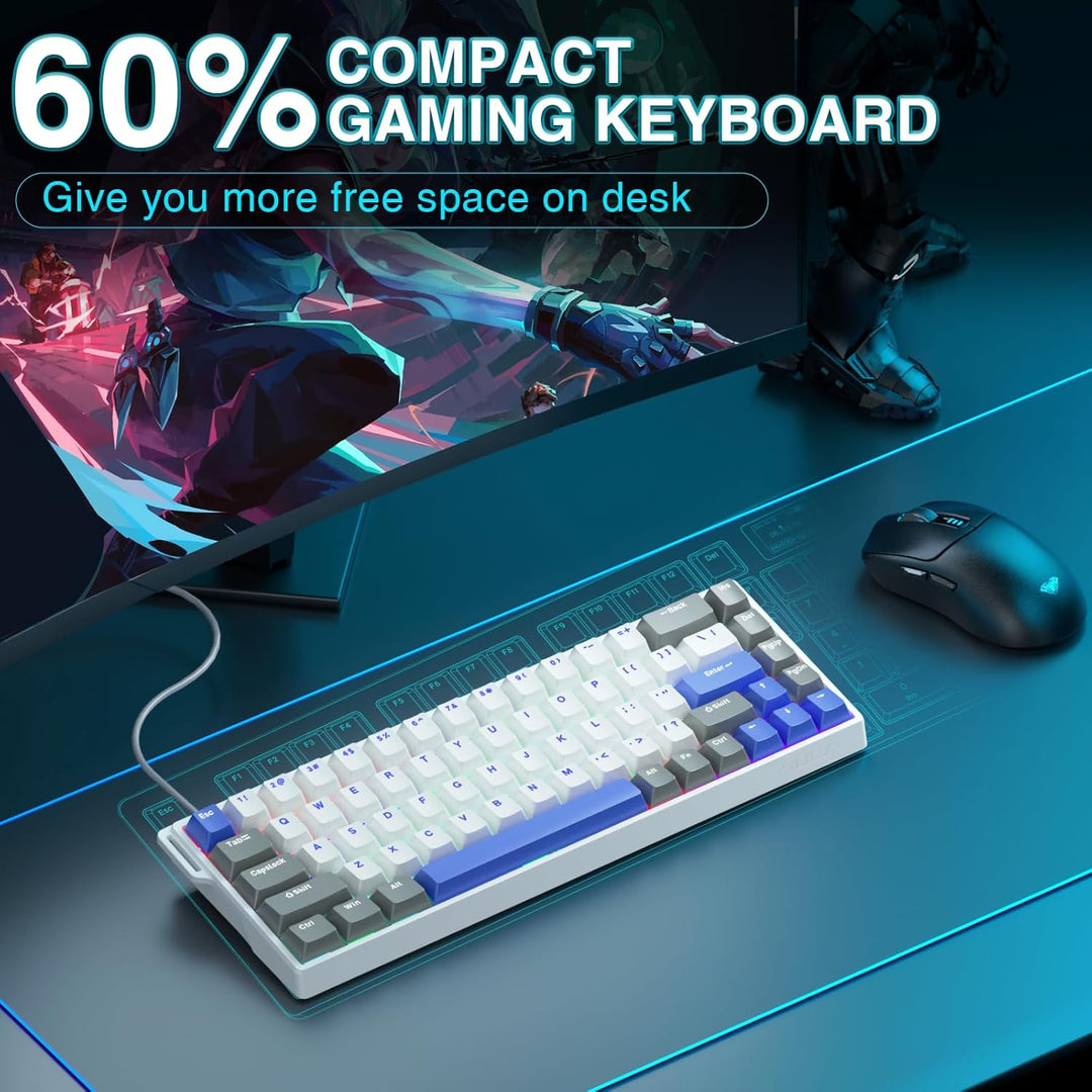 AULA WIN68 HE MAX - Teclado de Juegos con Efecto Hall y Interruptor...