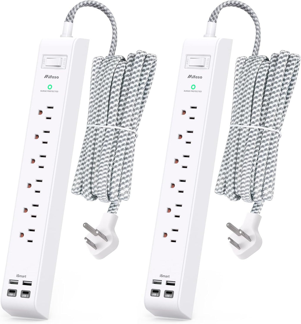 Paquete de 2 cables de extensión de 10 pies con protección contra sobretensiones