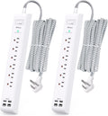 Paquete de 2 cables de extensión de 10 pies con protección contra sobretensiones