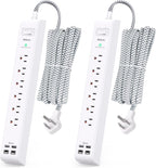 Paquete de 2 cables de extensión de 10 pies con protección contra sobretensiones