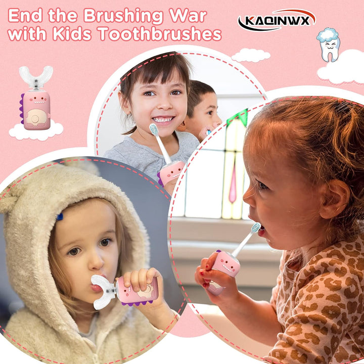 KAQINWX Cepillo de dientes eléctrico en forma de U para niños de 2...