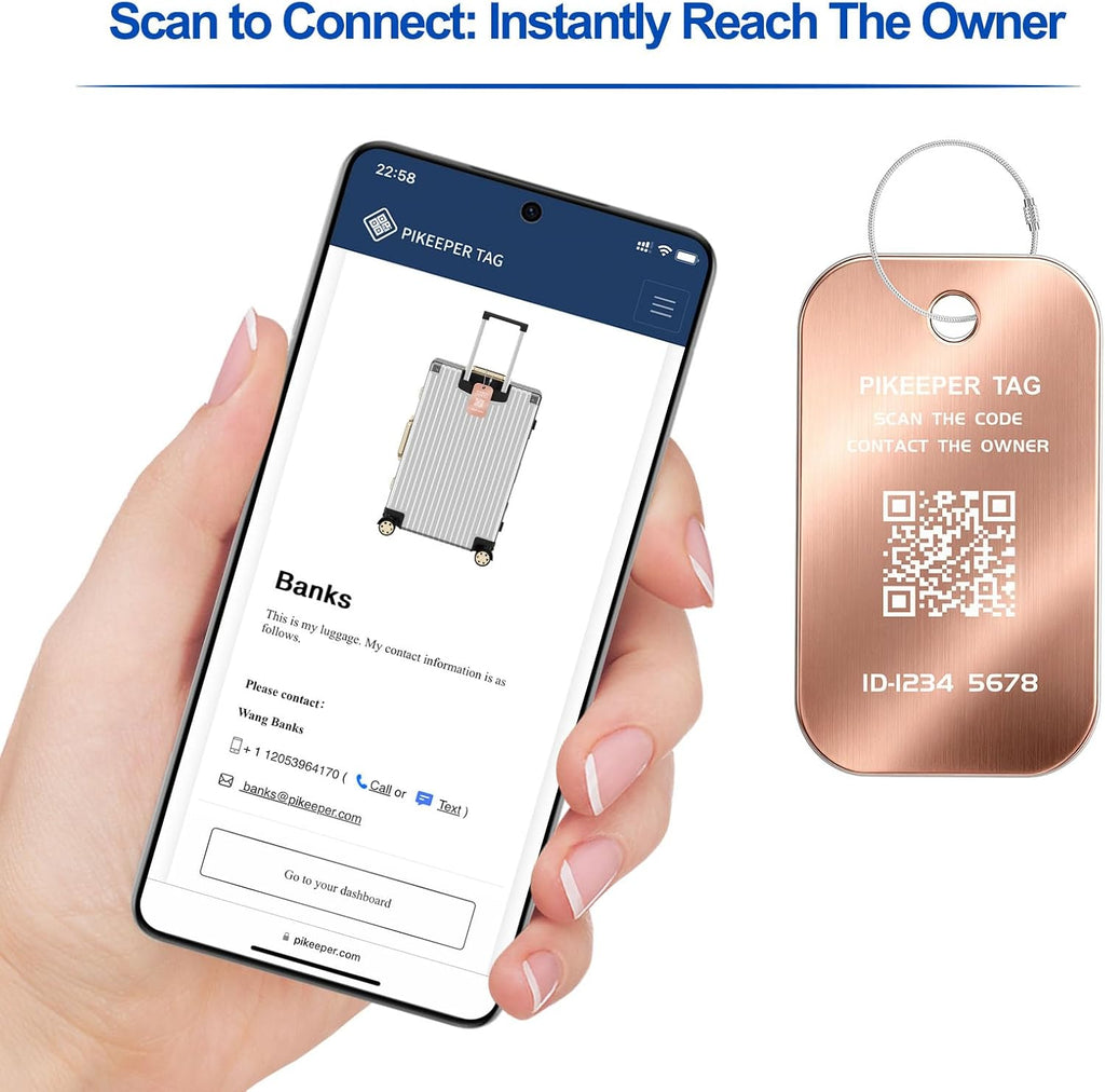 Etiquetas de equipaje inteligentes para parejas: QR-Scan Lost