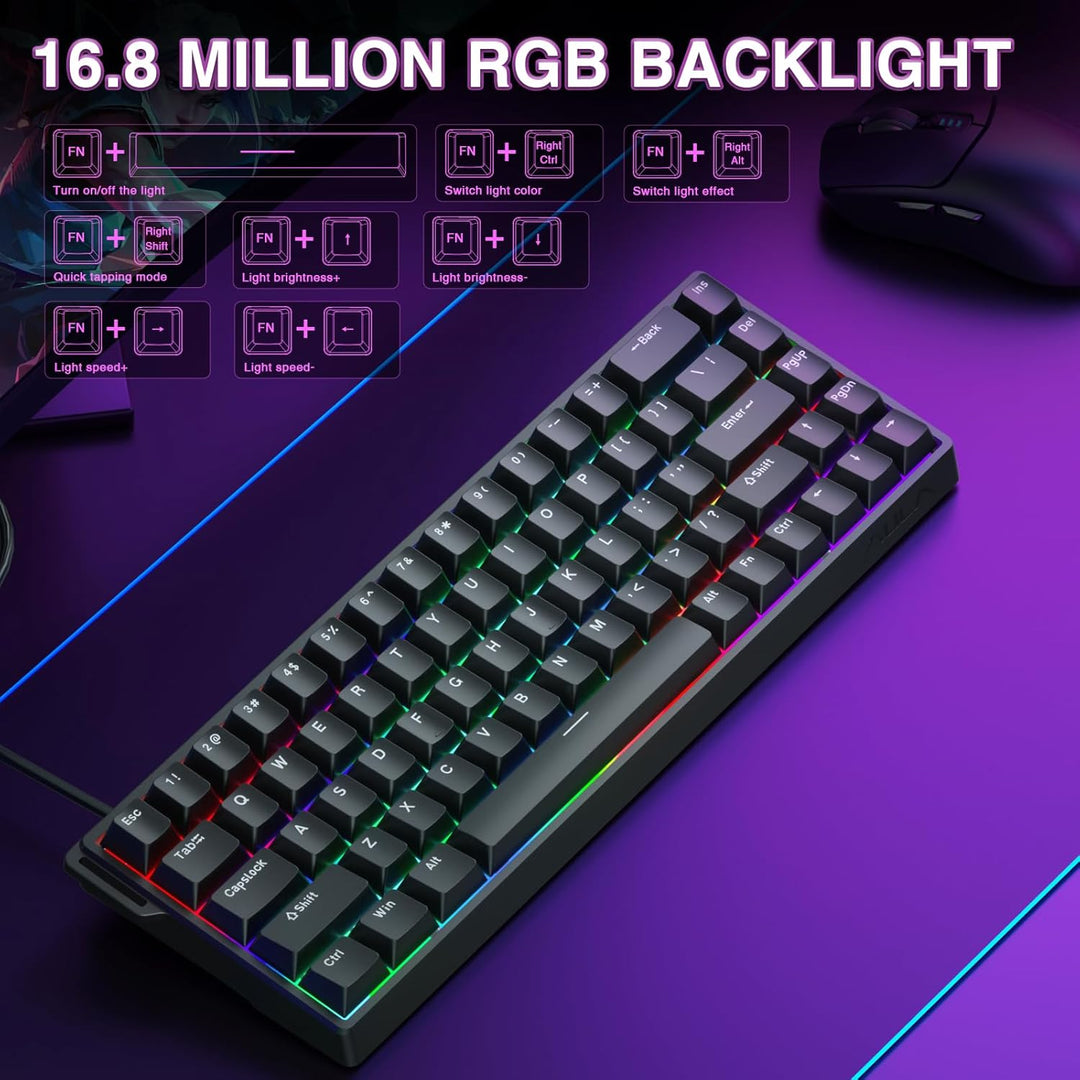 AULA WIN68 HE - Teclado mecánico para juegos 60%, interruptor magné...
