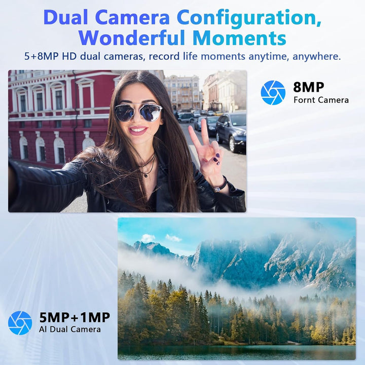 Raemond Tablet Android 15 de 10 pulgadas con funda, 18 GB de RAM 12...