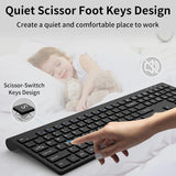 Teclado inalámbrico, 2.4G USB delgado silencioso sin cables para Wi...