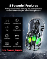 GravaStar Mouse inalámbrico para juegos Mercury M1 Pro - Sensor PAW...
