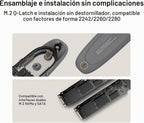 ASUS Cobble Carcasa SSD M.2, sin herramientas, USB-C 10 Gbps externa NVMe/SATA, refrigeración de aluminio, IP55 resistente al agua y al polvo, compatible con M.2 2230-2280, para PS5, MacBook y Windows, gris, 1 año de garantía