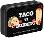 Lata de coleccionista de Taco vs Burrito - El sorprendentemente estratégico juego de cartas salvajemente popular creado por un niño de 7 años - 5 formas de jugar - Juegos divertidos en familia para