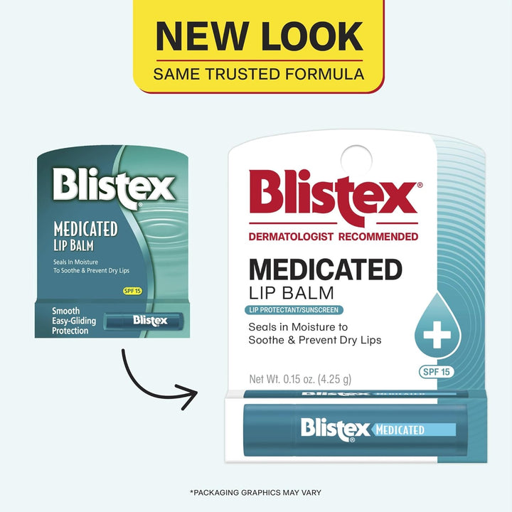 Blistex Bálsamo labial medicado, SPF 15, 0.15 oz, barra de tratamie...