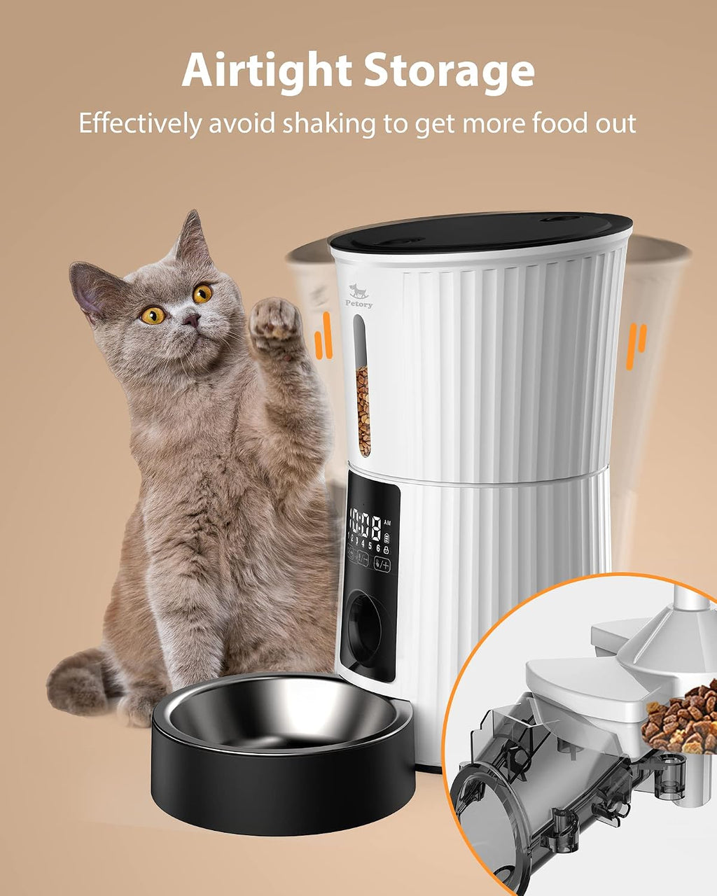 Alimentador automático para gatos con temporizador - Dispensador de