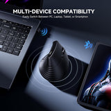 ECHTPower Ratón Vertical Ergonómico, Ratón Inalámbrico Recargable c...