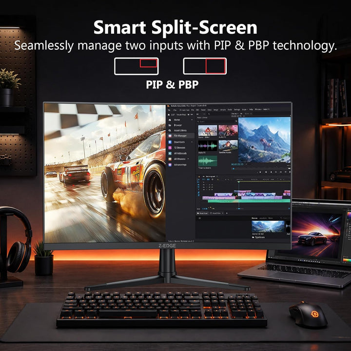 Z-Edge 27 pulgadas 2K monitor curvo de juego, monitor curvo 240Hz U...