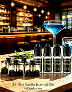 Recambio de aceite aromático de vainilla, 4 x 0.3 fl oz, grado
