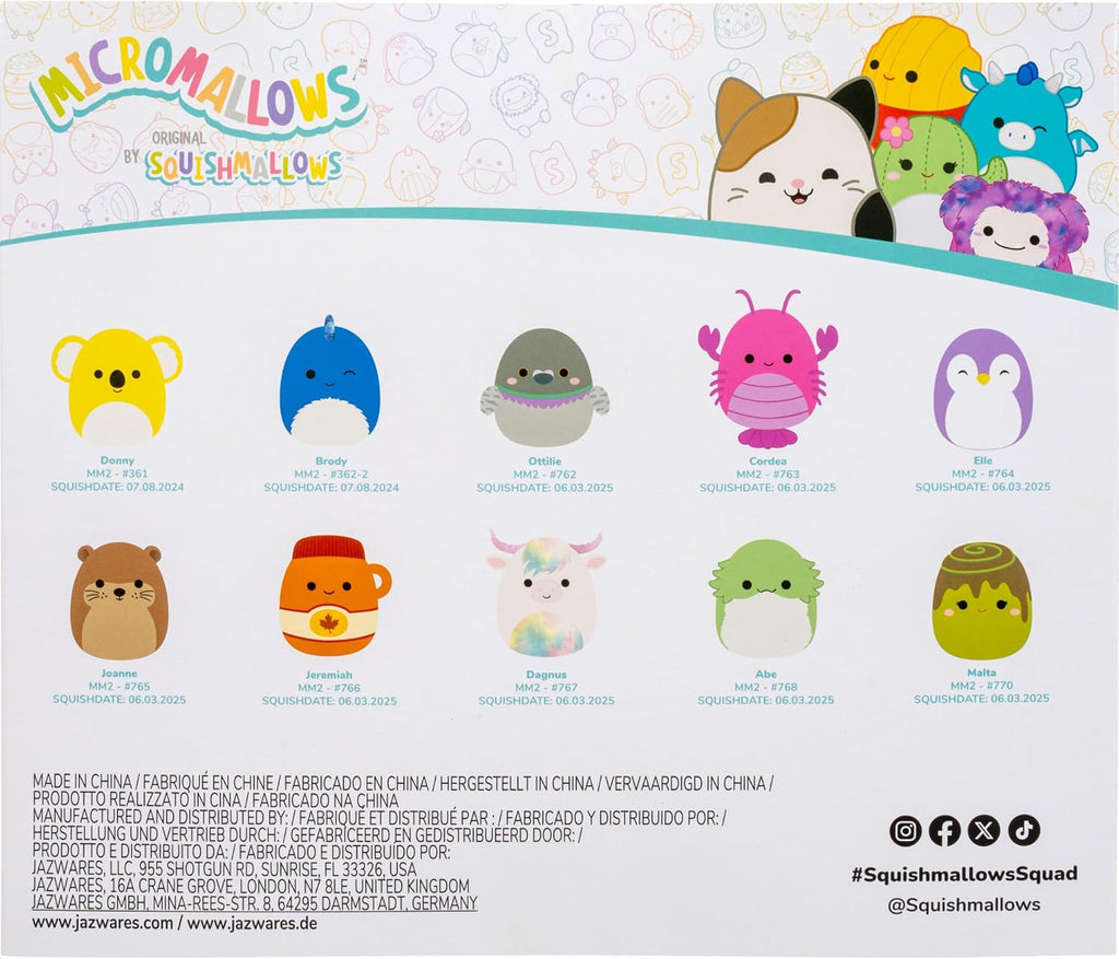 Squishmallows Paquete de 10 peluches originales de Micromallows