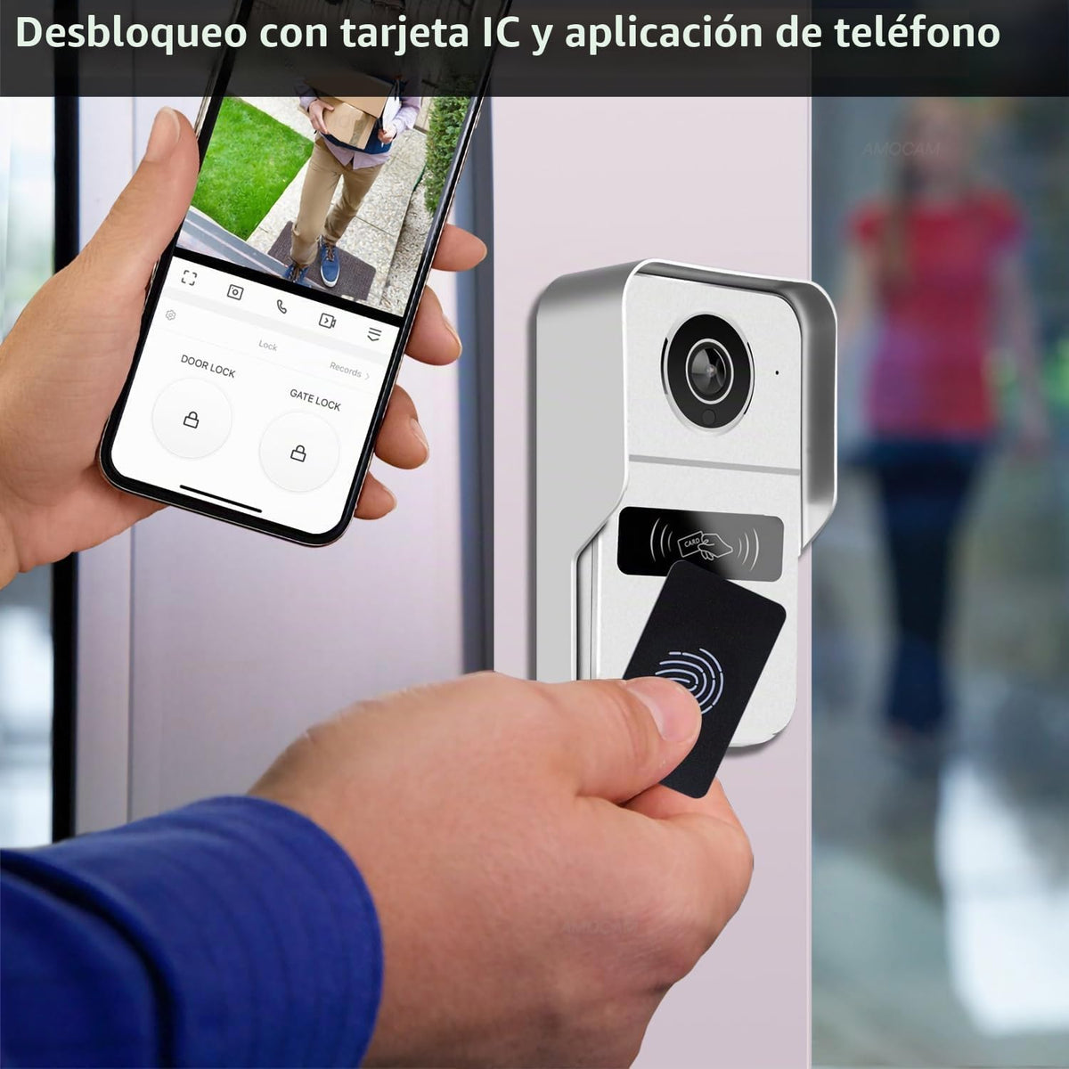 Sistema de intercomunicación video de 2 cables, timbre video 1080P monitor