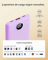 WeeFancy Cargador portátil pequeño de 10000 mAh, mini banco de ener...