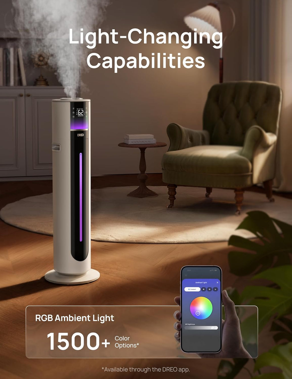 DREO Humidificador inteligente de 11 L, habitación grande, 700 pies