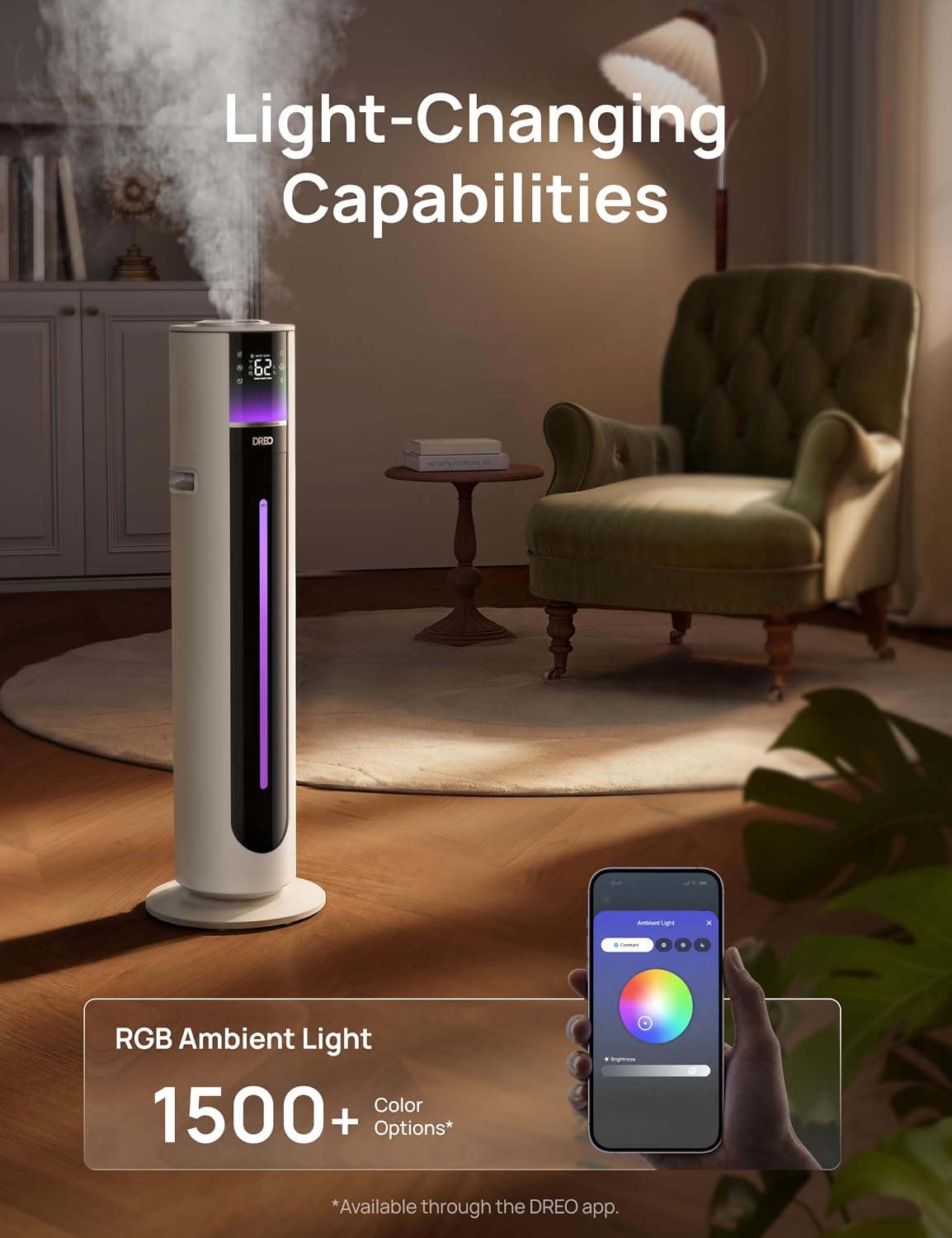 DREO Humidificador inteligente de 11 L, habitación grande, 700 pies