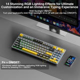 SOLAKAKA SK90 75% Teclado Inalámbrico para Juegos - 4000mAh Tri-Mod...