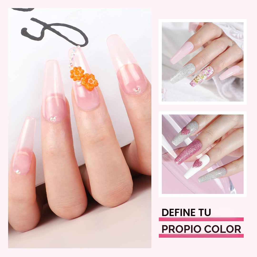 Kit de uñas acrílicas para principiantes con todo incluido, juego d...