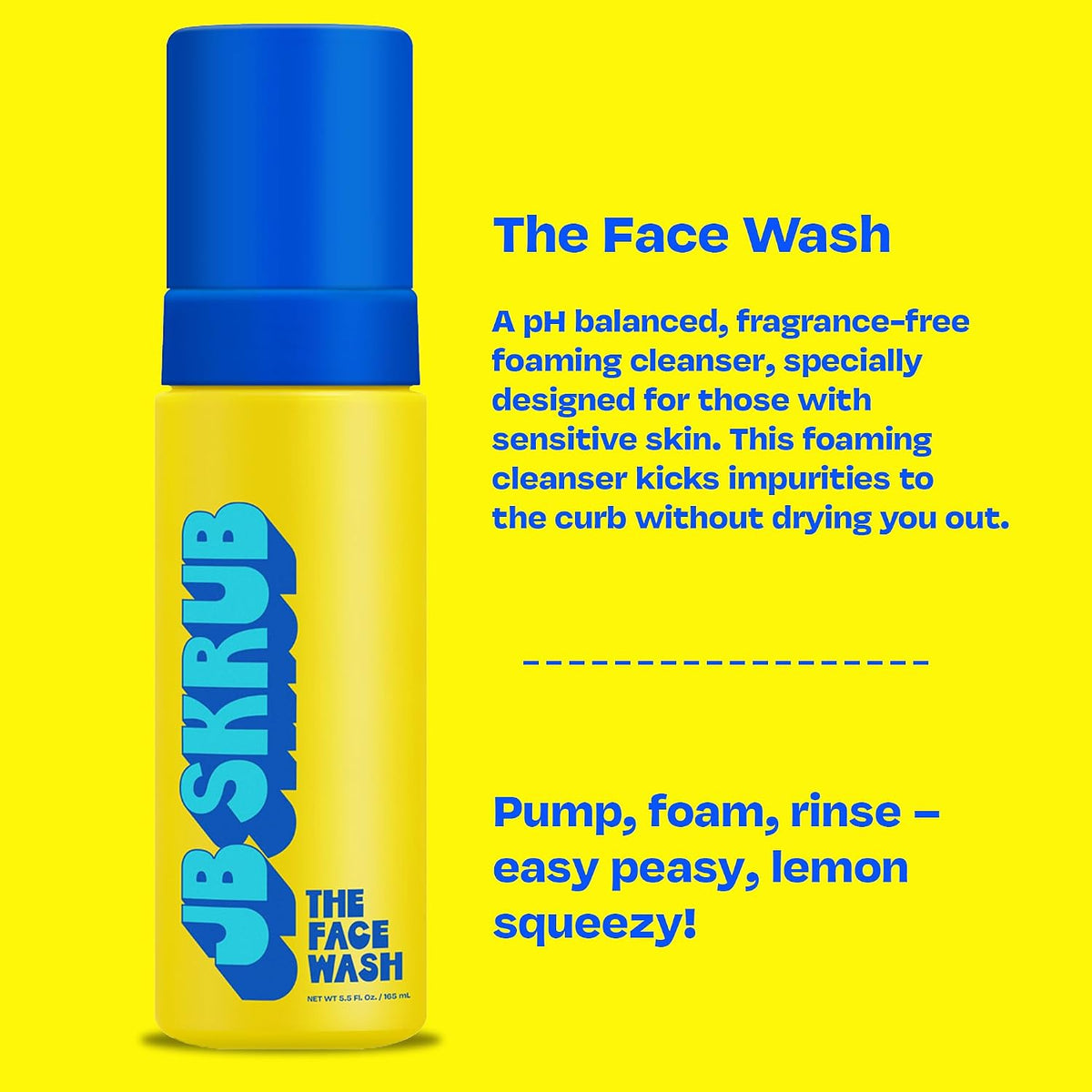 JB SKRUB The Face Wash - Limpiador facial suave para niños, adolesc...