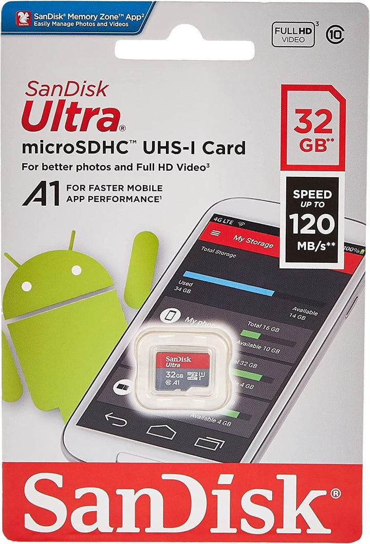 SanDisk MicroSDHC Ultra® de 32 GB 120MB\/s A1 Clase 10 UHS-I