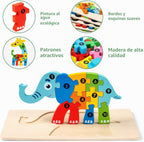Paquete de 9 rompecabezas de madera para niños de 3 a 5 años, rompecabezas de animales Montessori